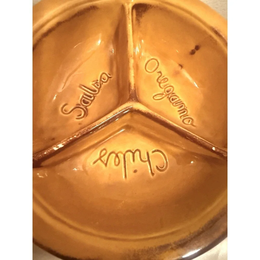 Vintage California Originals Pottery Calif‎ USA PA3 PA4 Divided Serving Dish MCM